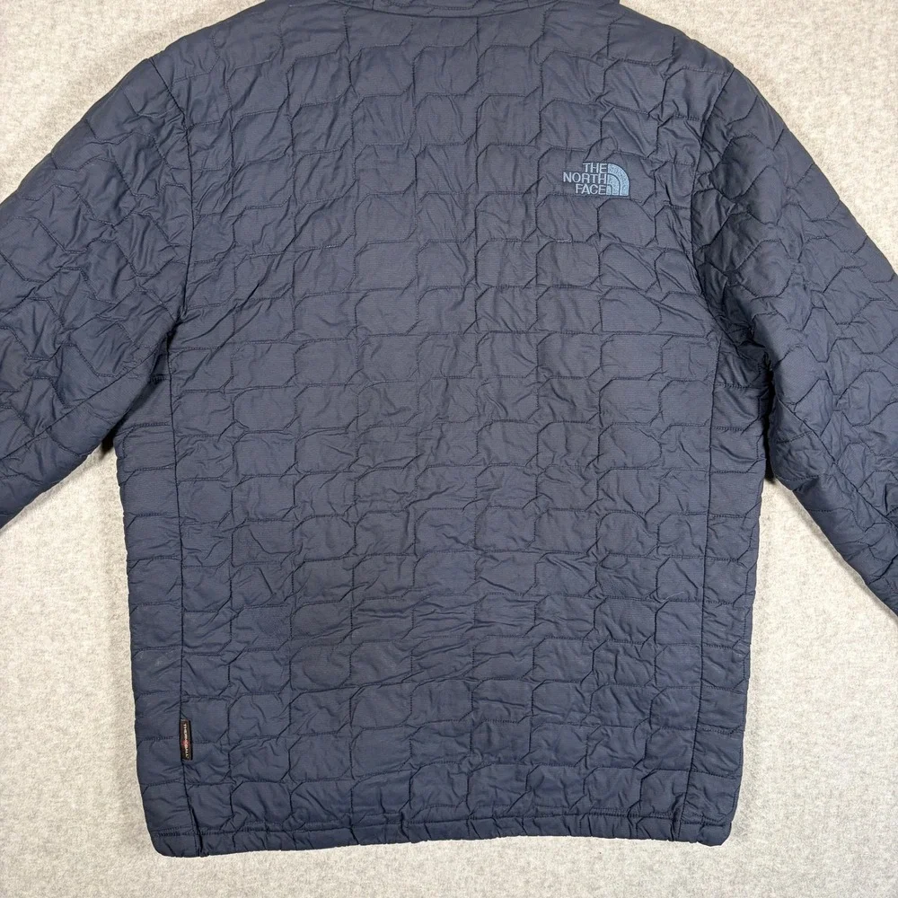The North Face ThermoBall Jacket Mens Size Medium Navy Blue Quilted Hooded READ